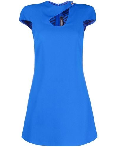 Versace Cut-out Shift Dress - Blue
