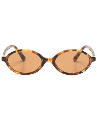 Miu Miu Tortoiseshell Oval-frame Sunglasses - Natural