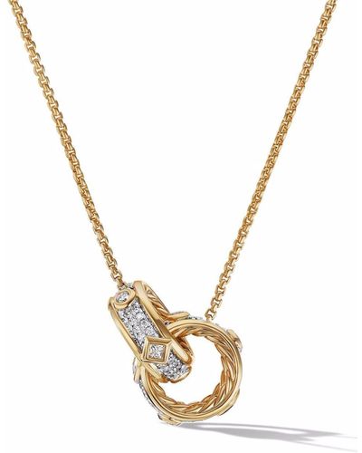 David Yurman 18kt Yellow Gold Modern Renaissance Diamond Pendant Necklace - Metallic
