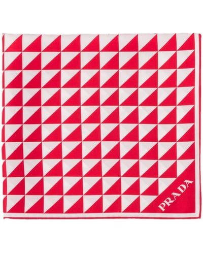 Prada Schal mit Print - Rot