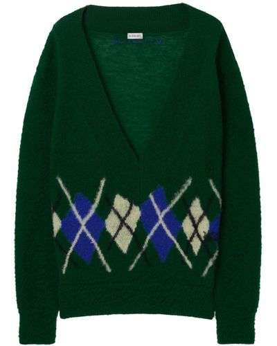 Burberry Pullover mit Argyle-Strickmuster - Grün