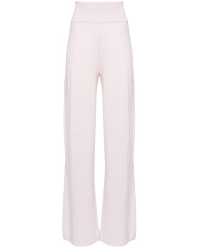 Allude Knitted Straight-leg Pants - Pink