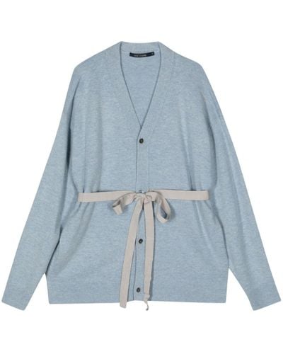 Sofie D'Hoore Belted Wool-cashmere Cardigan - Blue