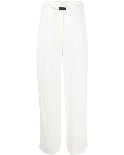Eudon Choi Loches Belted Straight-leg Pants - White