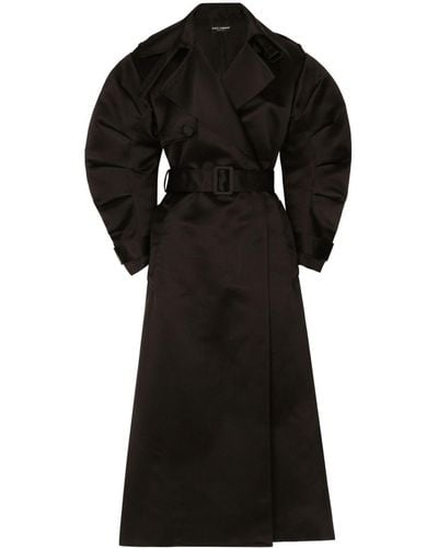 Dolce & Gabbana Belted Trench Coat - Black