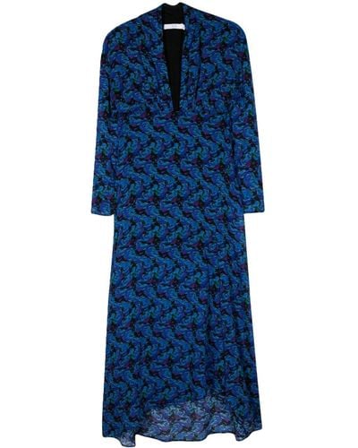 IRO Nollie Shirred Maxi Dress - Blue