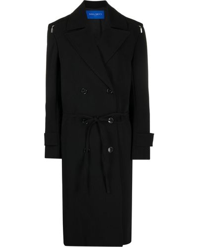 Nina Ricci Manteau à boutonnière croisée - Noir