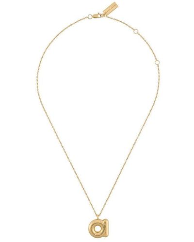 Marc Jacobs Letter Plaque Necklace - Metallic