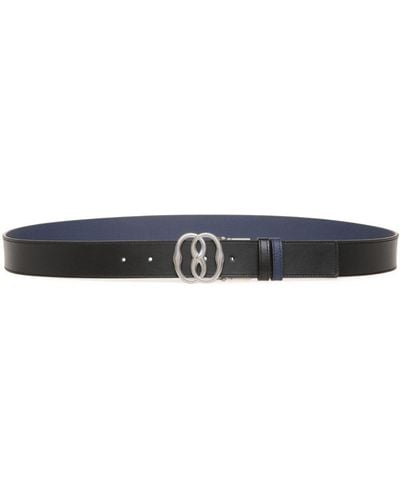 Bally Emblem-plaque Reversible Leather Belt - Black