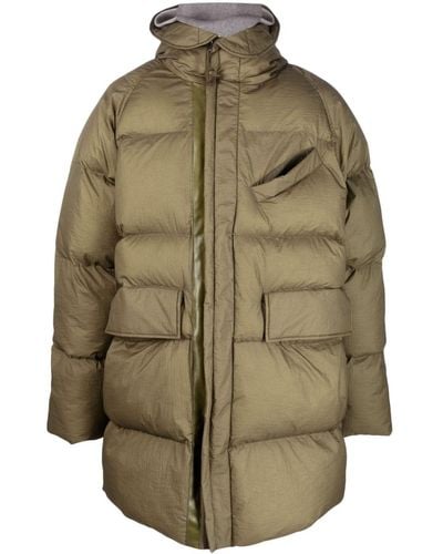 Closed Hooded Puffer Jacket - Green