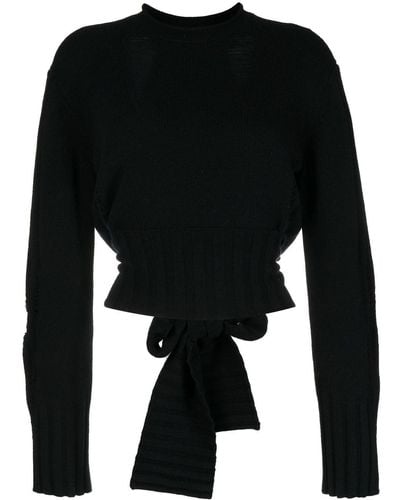 Dion Lee Distressed-finish Knitted Jumper - Black