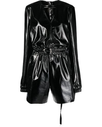 Rick Owens DRKSHDW Faux-leather Playsuit - Black