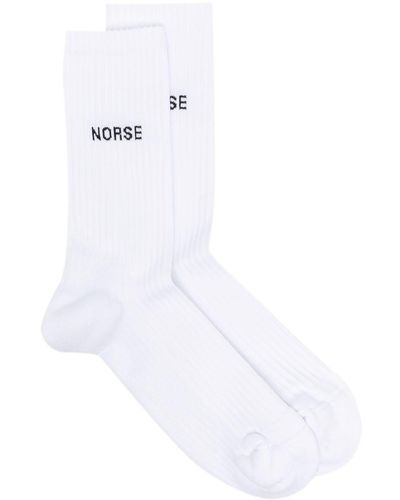 Norse Projects Intarsia-knit Ankle Socks - White