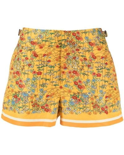 Orlebar Brown Floral Print Swim Shorts - Yellow