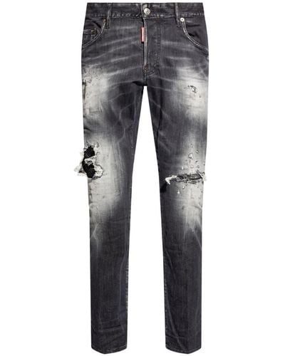 DSquared² Distressed straight-leg jeans - Blau