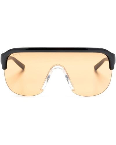 Gucci Sonnenbrille mit Shield-Gestell - Natur