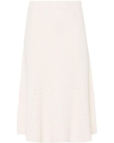 JOSEPH Ribbed Linen-blend Skirt - White