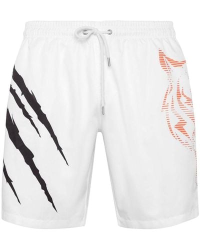 Philipp Plein Graphic-print Swim Shorts - White
