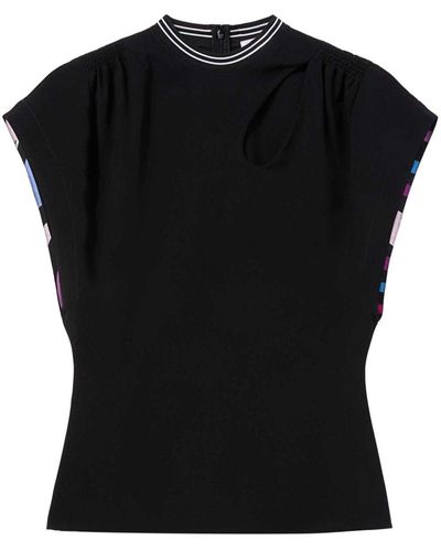 Emilio Pucci Camiseta con aberturas - Negro
