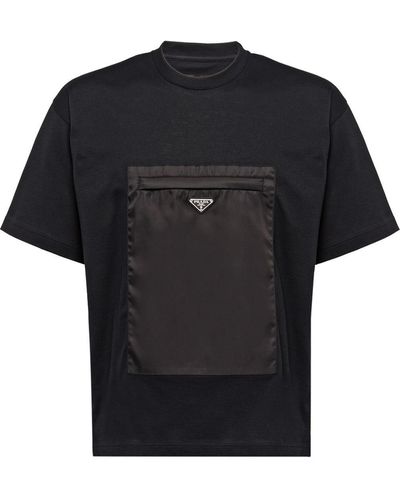 Prada T-Shirt mit Tasche - Schwarz