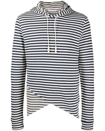 Private Stock Striped Cotton Hoodie - Blue
