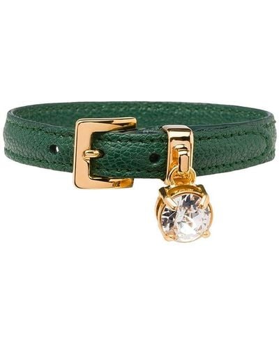 Miu Miu Buckled Crystal Bracelet - Green