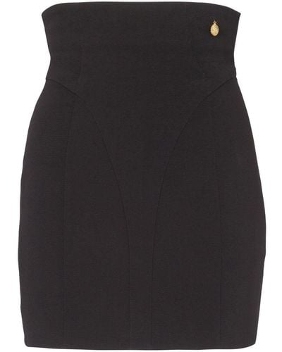 Balmain High-waisted Crepe Miniskirt - Black