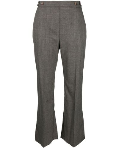 ..,merci Plaid-check Flared Tailored Trousers - Grey