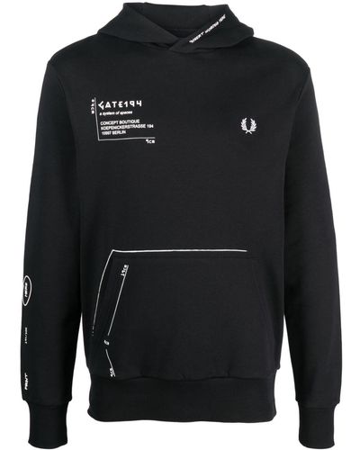 Fred Perry Sudadera estampada de x GATE194 - Negro