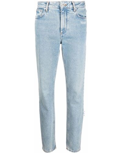 Off-White c/o Virgil Abloh Jeans dritti con applicazione - Blu