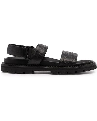Ferragamo Hype Gancini-embossed Sandals - Black