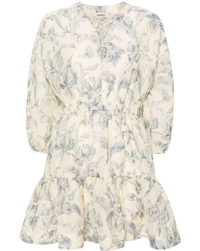 Sandro Mini-jurk Met Bloemenprint - Naturel