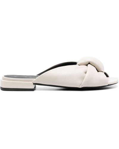 Furla Knot-detail Leather Sandals - White