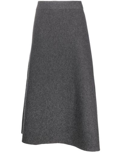 Jil Sander Asymmetric Midi Skirt - Gray