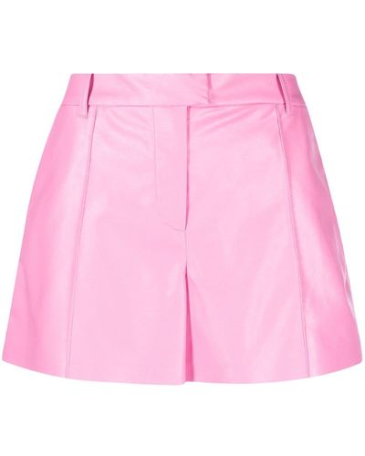 Stand Studio Faux-leather High-waist Shorts - Pink