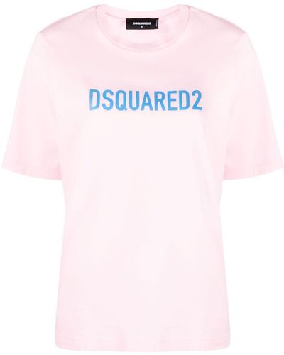 DSquared² Camiseta con logo estampado - Rosa