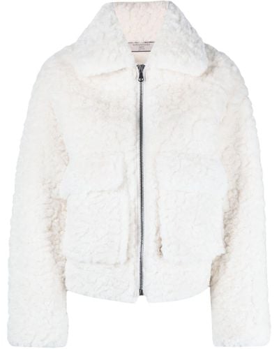 Urbancode Cropped Faux-fur Jacket - White