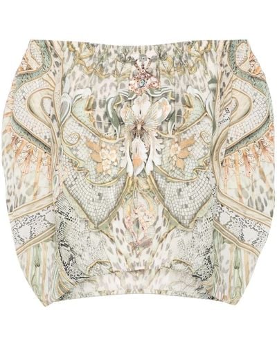 Camilla Ivory Tower Tales-print blouse - Natur