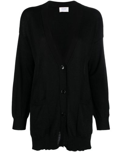 Wild Cashmere Button-fastening Long Cardigan - Black