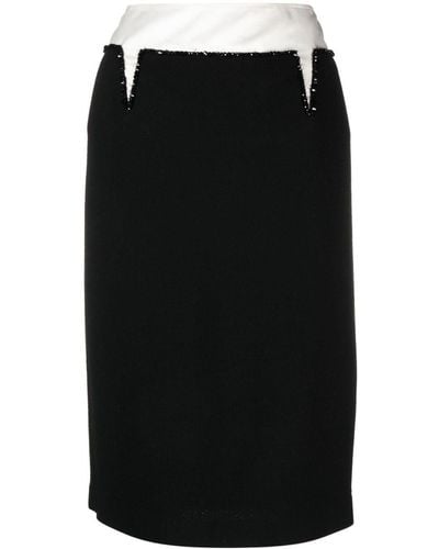 N°21 Falda de tubo con detalle de cristales - Negro