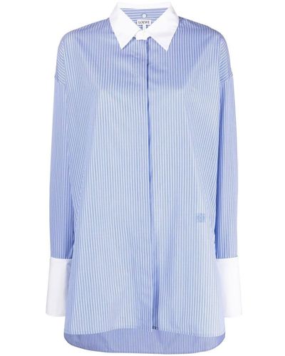 Loewe Contrast-cuff Oversize Shirt - Blue