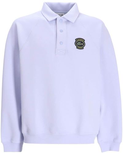 Lacoste Logo-appliqué Polo-collar Sweatshirt - Blue