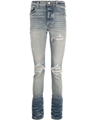 Amiri Gerafelde Slim-fit Jeans - Blauw