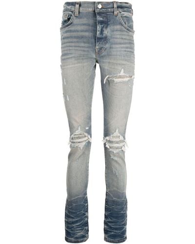 Amiri Distressed Slim-cut Jeans - Blue