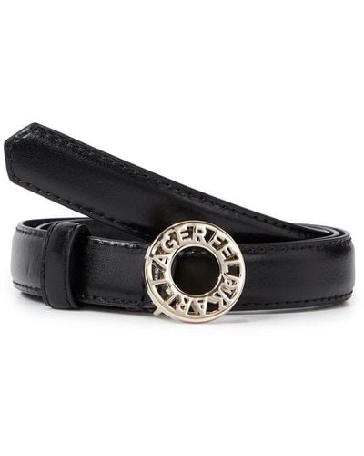 Karl Lagerfeld K/disk Leather Belt - Black