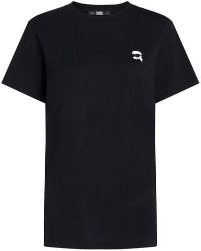 Karl Lagerfeld Ikonik 2.0 Logo-patch T-shirt - Black