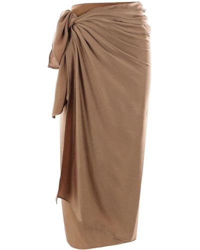 Dusan Sarong-style Maxi Skirt - Brown
