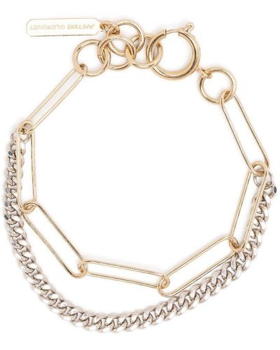 Justine Clenquet Pulsera doble de eslabones - Blanco