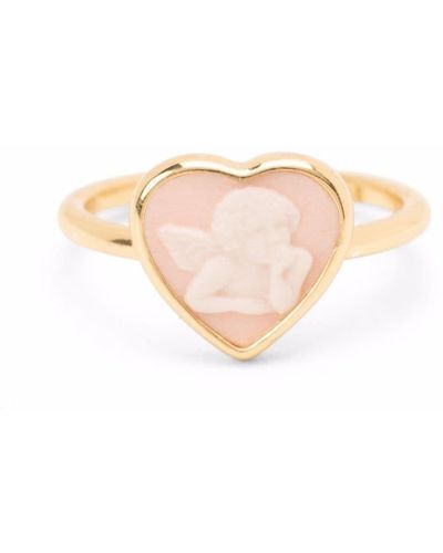 Cameo & Beyond Anillo con motivo de corazón - Rosa