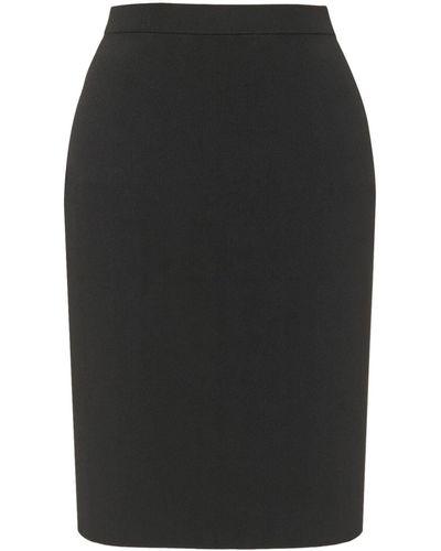 Saint Laurent Elasticated-Waistband Pencil Skirt - Black